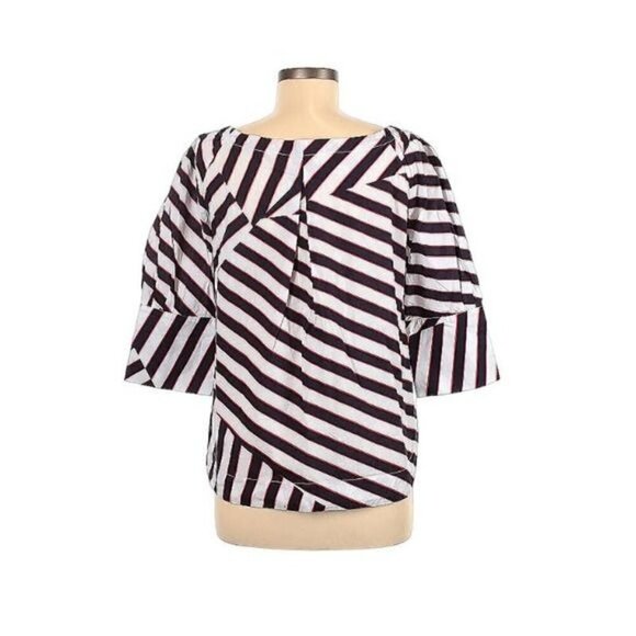 Marc Cain Black and White Striped Blouse - Picture 2 of 6